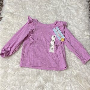 NWT Cat & Jack Medium Lavender Ruffle Long Sleeve Top 18M
